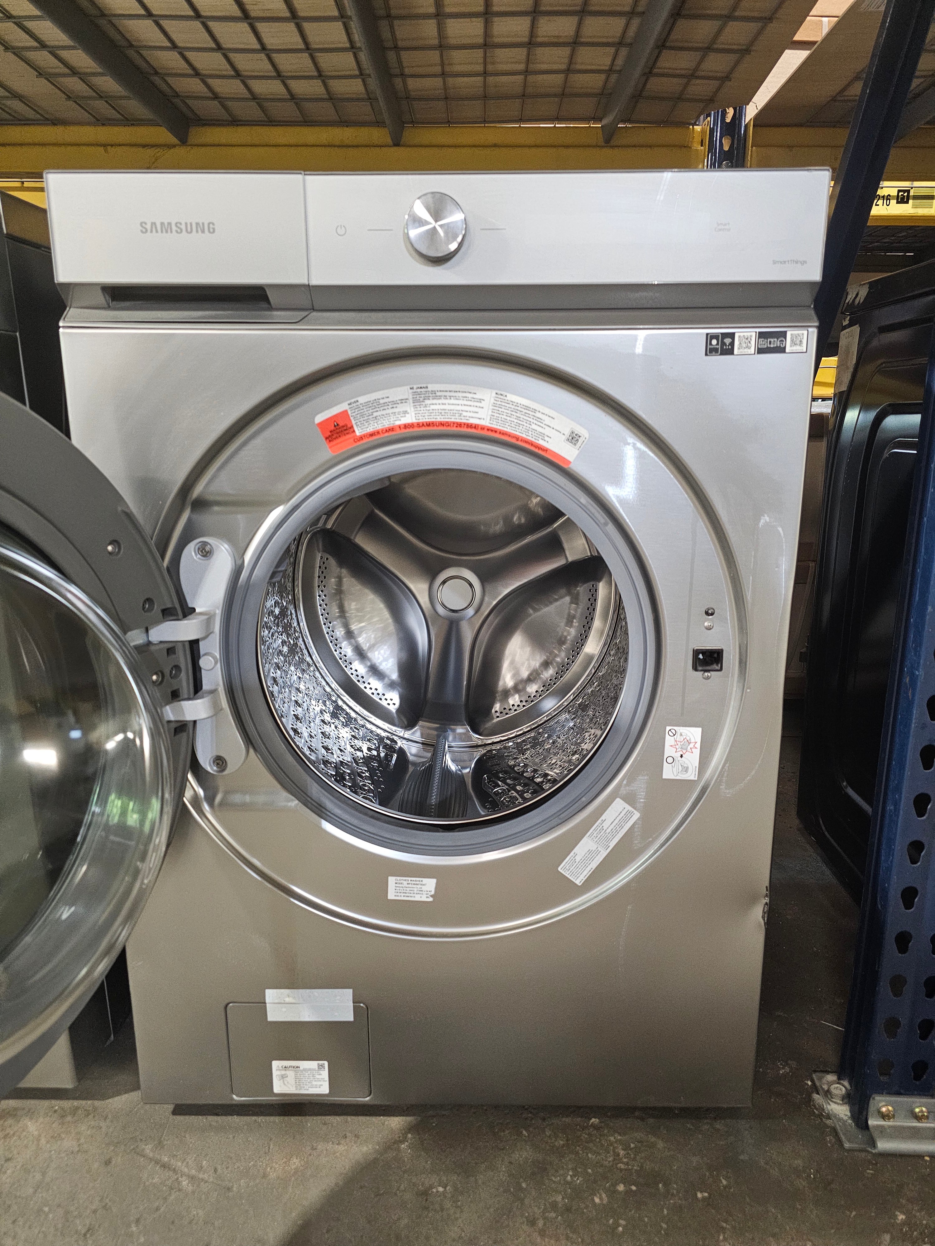 Samsung Bespoke 5.3 cu. ft. Ultra-Capacity Smart Front Load Washer in Silver Steel with Super Speed Wash and AI Smart Dial